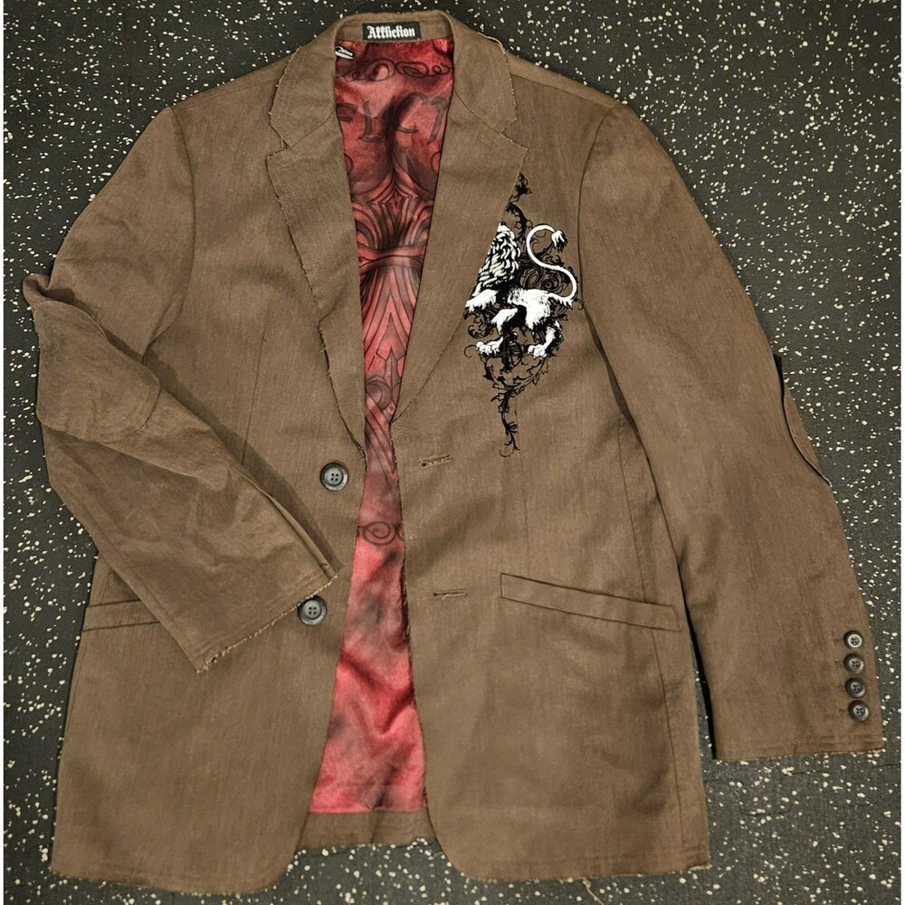 Vintage 90s Y2K Affliction Red Label Premium Blazer Men's Size Small Rare Grunge